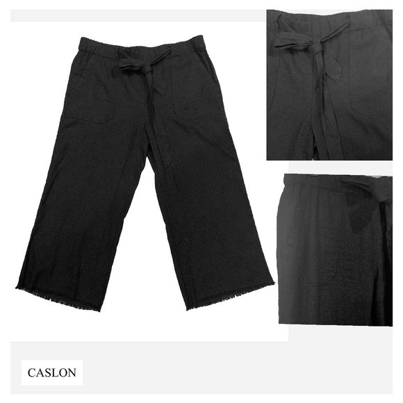 CASLON Tie Waist Crop Pants. - Picture 1 of 2